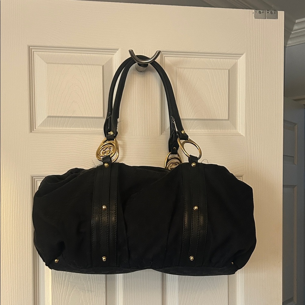 Gucci Interlocking G Shoulder Tote Bag GG CANVAS LEATHER